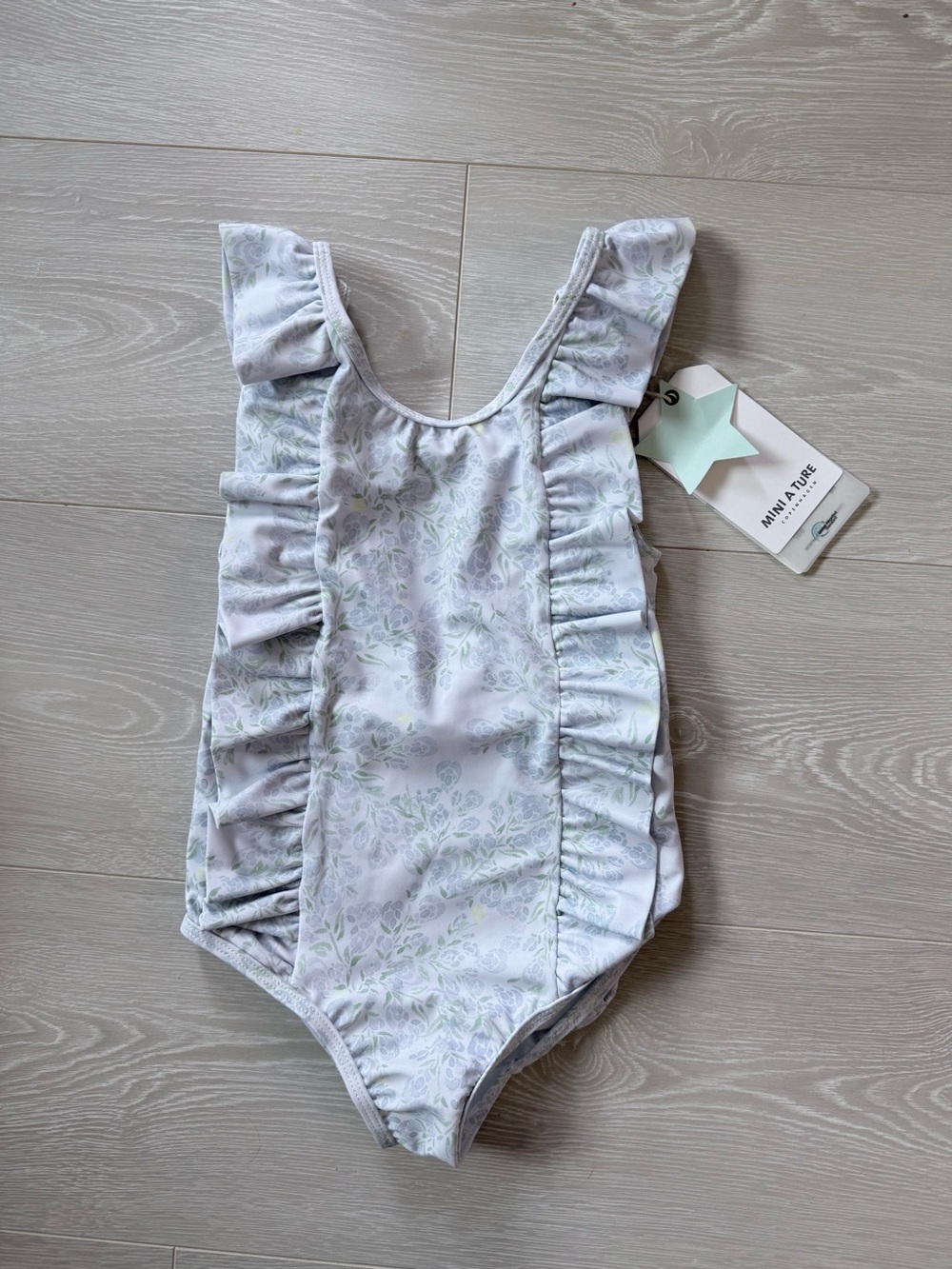 Mini A Ture Lavender Fields Printed Swimsuit Tag